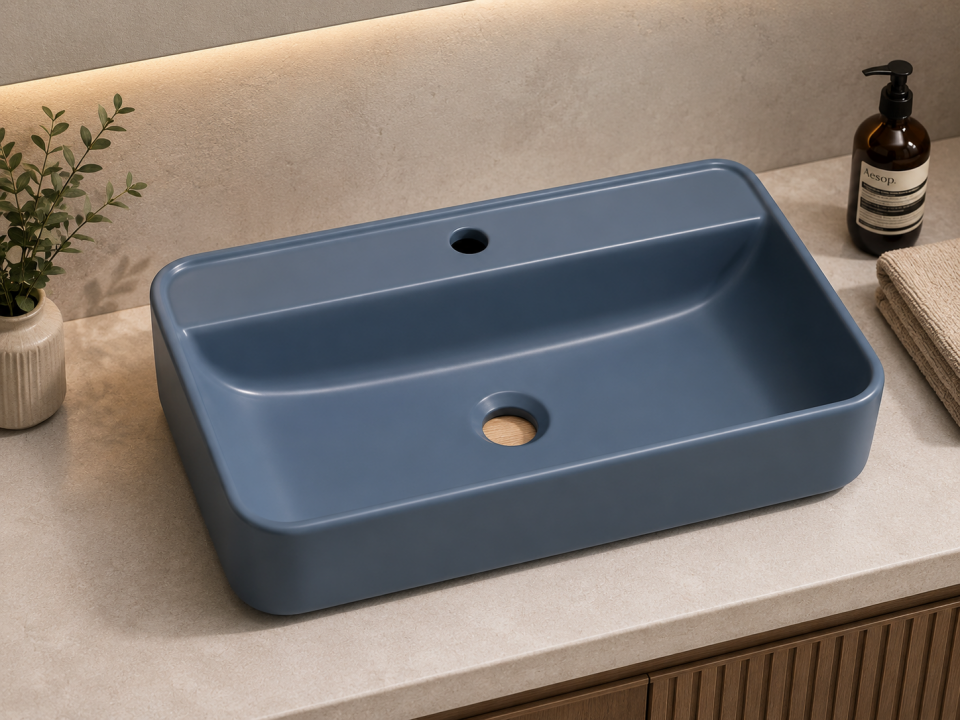 LAVABO 60 CM VERO MAT PETROL MAVİ LUCCO