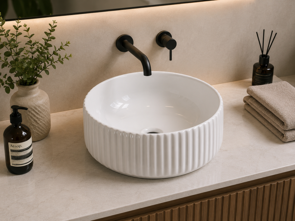 LAVABO 40 CM DEEP PARLAK BEYAZ LUCCO