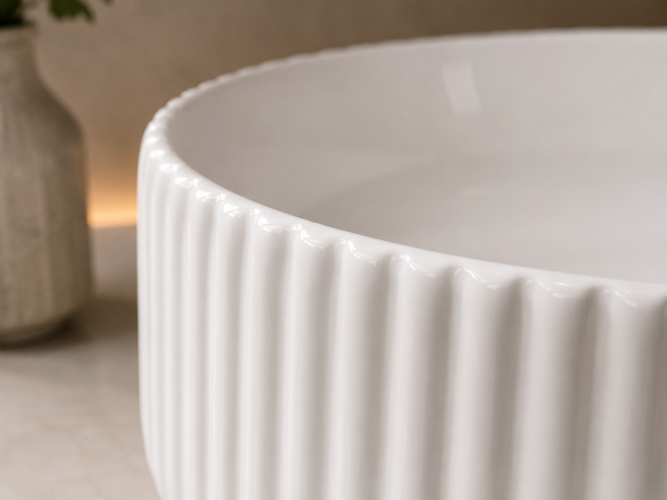 LAVABO 40 CM DEEP PARLAK BEYAZ LUCCO