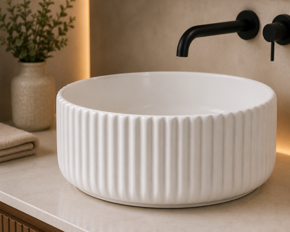LAVABO 40 CM DEEP PARLAK BEYAZ LUCCO