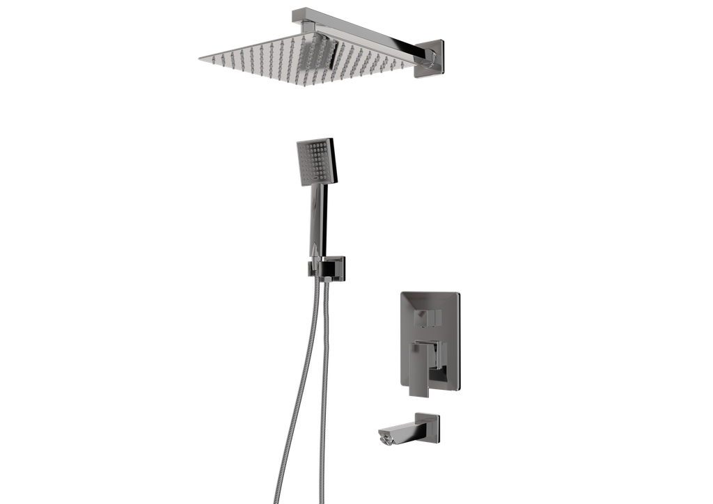 BELİNZA ANKASTRE KARE DUŞ SETİ 3 YÖNLÜ KROM 20300