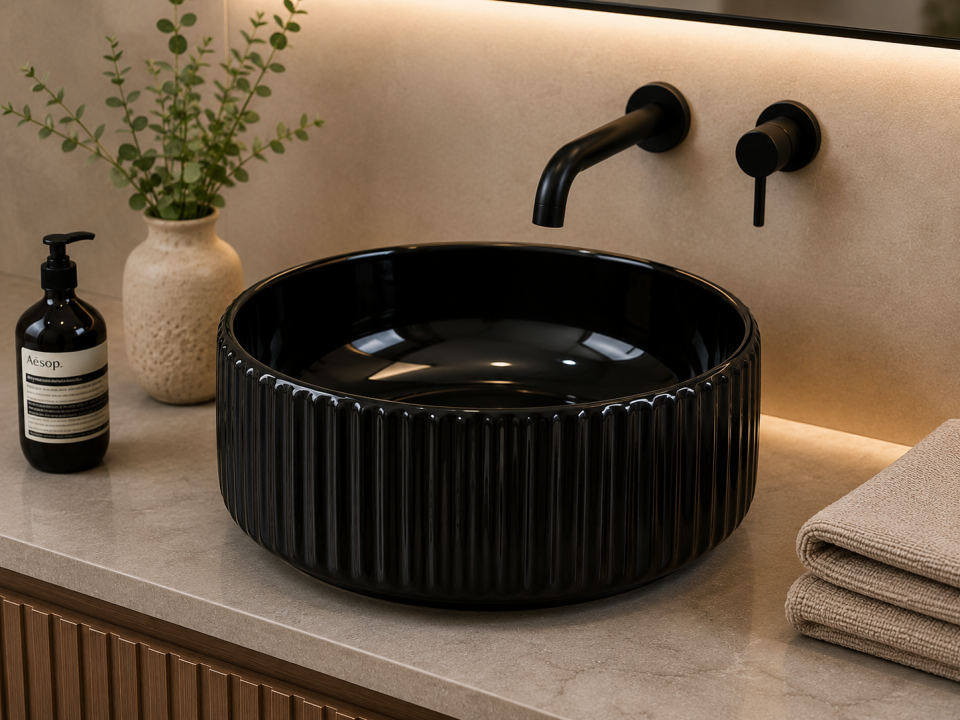 LAVABO 40 CM DEEP PARLAK SİYAH LUCCO