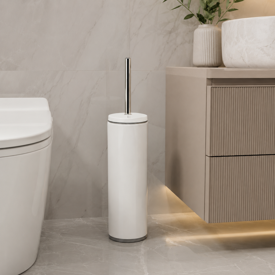 PRİMANOVA CİGO WC TUVALET FIRÇASI MAT BEYAZ İÇ KIS.GRİ
