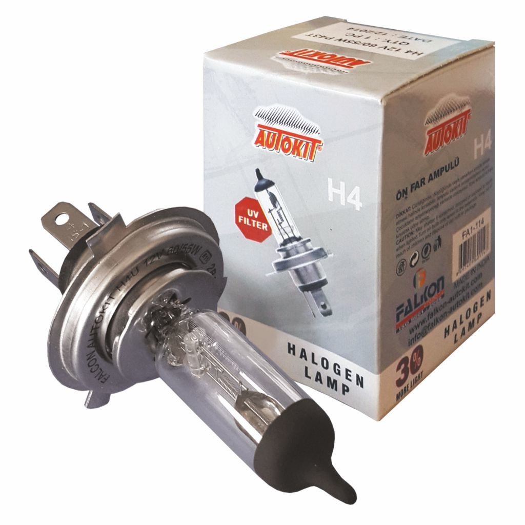 AUTOKIT ÖN FAR HALOJEN AMPUL H4 60-55W