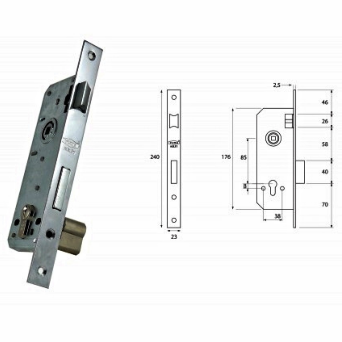 YUMA ODA KİLİDİ 35 MM