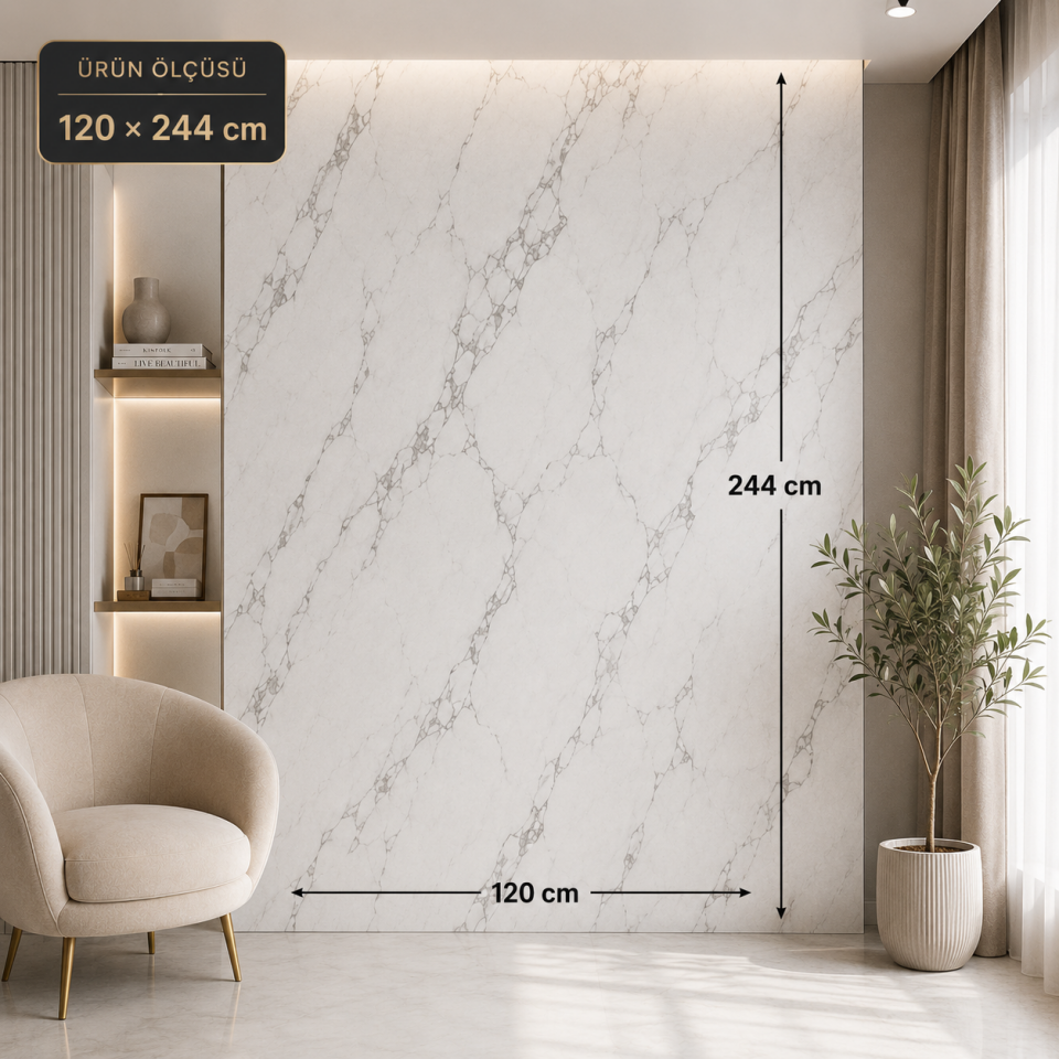 DUVAR KAPLAMA PVC MERMER DESEN CALİSTA 1.20X2.44 NO:6
