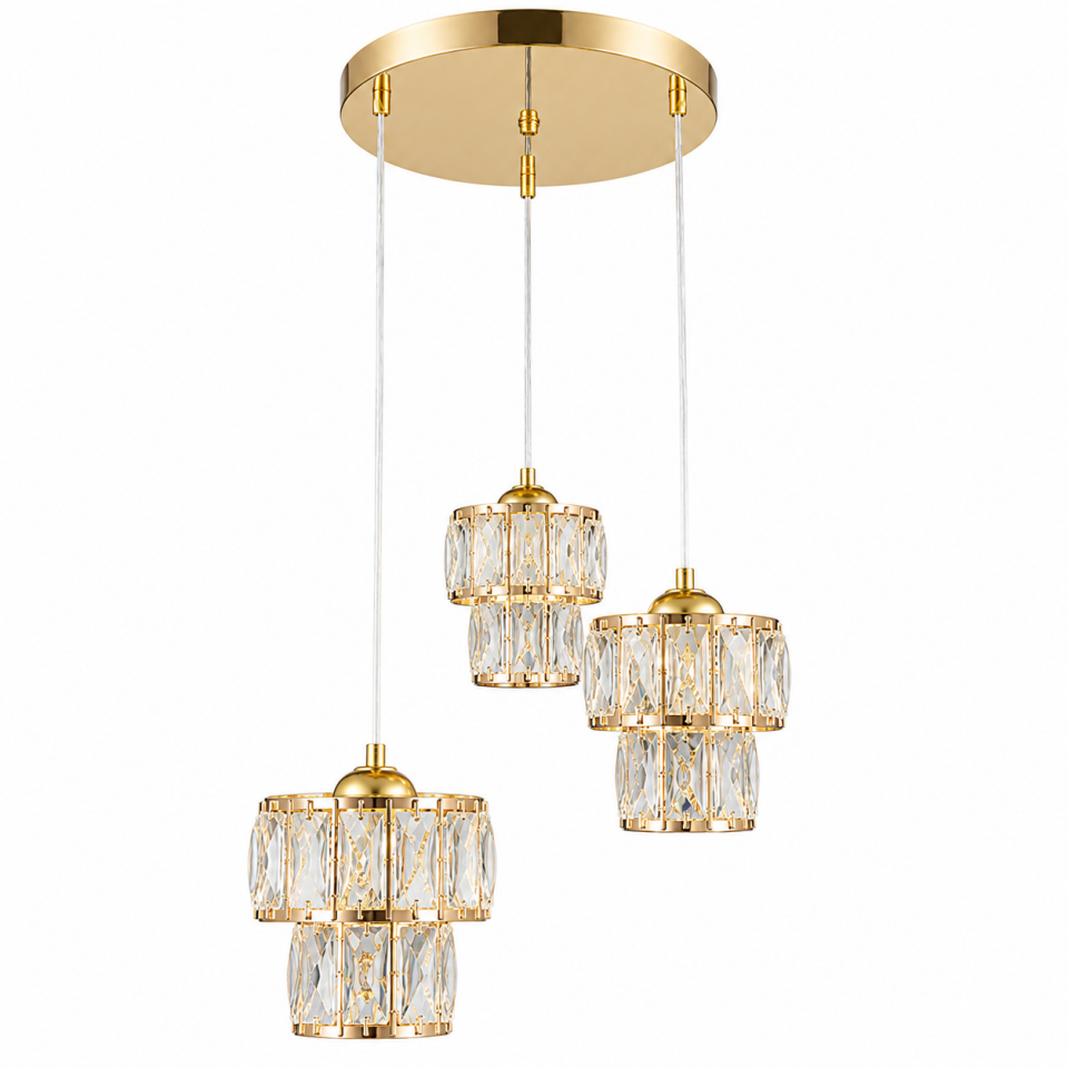 AVİZE KUPA GOLD ÜÇLÜ SARKIT LED