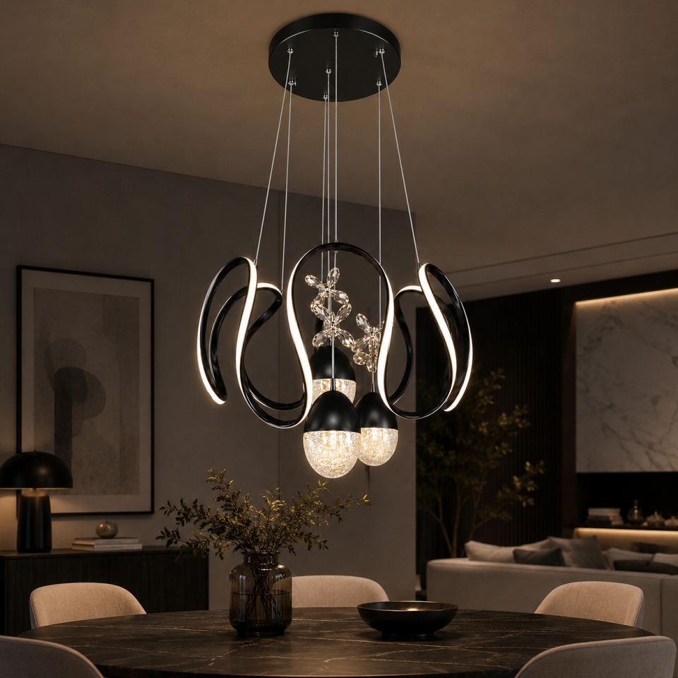 AVİZE LOUREL SİYAH LED