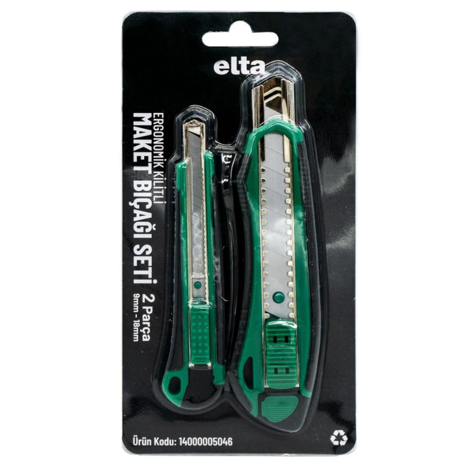 ELTA ERGONOMİK KİLİTLİ MAKET BIÇAĞI SETİ 9MM-18MM