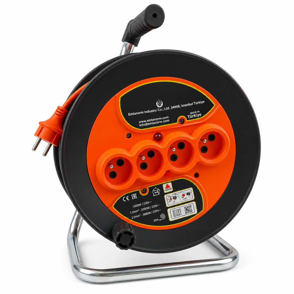 RODEX KABLOLU MAKARA 4 PRİZLİ 3X2,5 30 MT 30330E