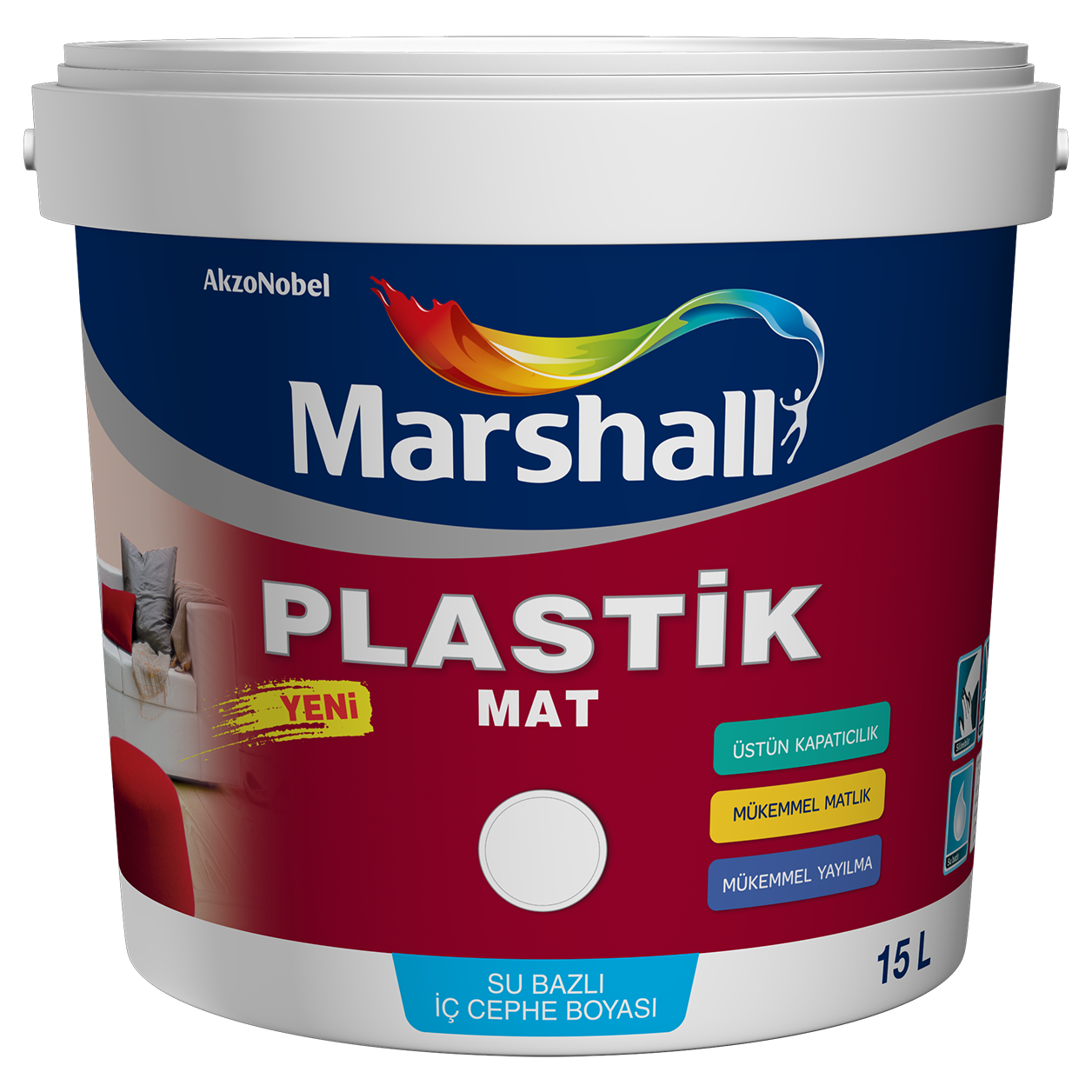 MARSHALL PLASTİK MAT  BEYAZ 7,5 L