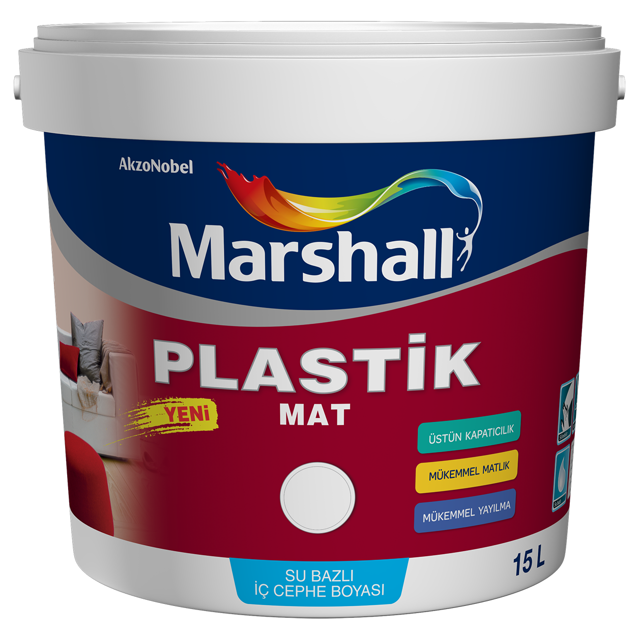 MARSHALL PLASTİK MAT BEYAZ 15 LT 5254405