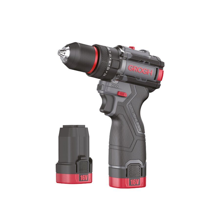GROGH AKÜLÜ DARBELİ MATKAP 10MM 55NM 16V-2X2.0AH GRX1634-2-BMC