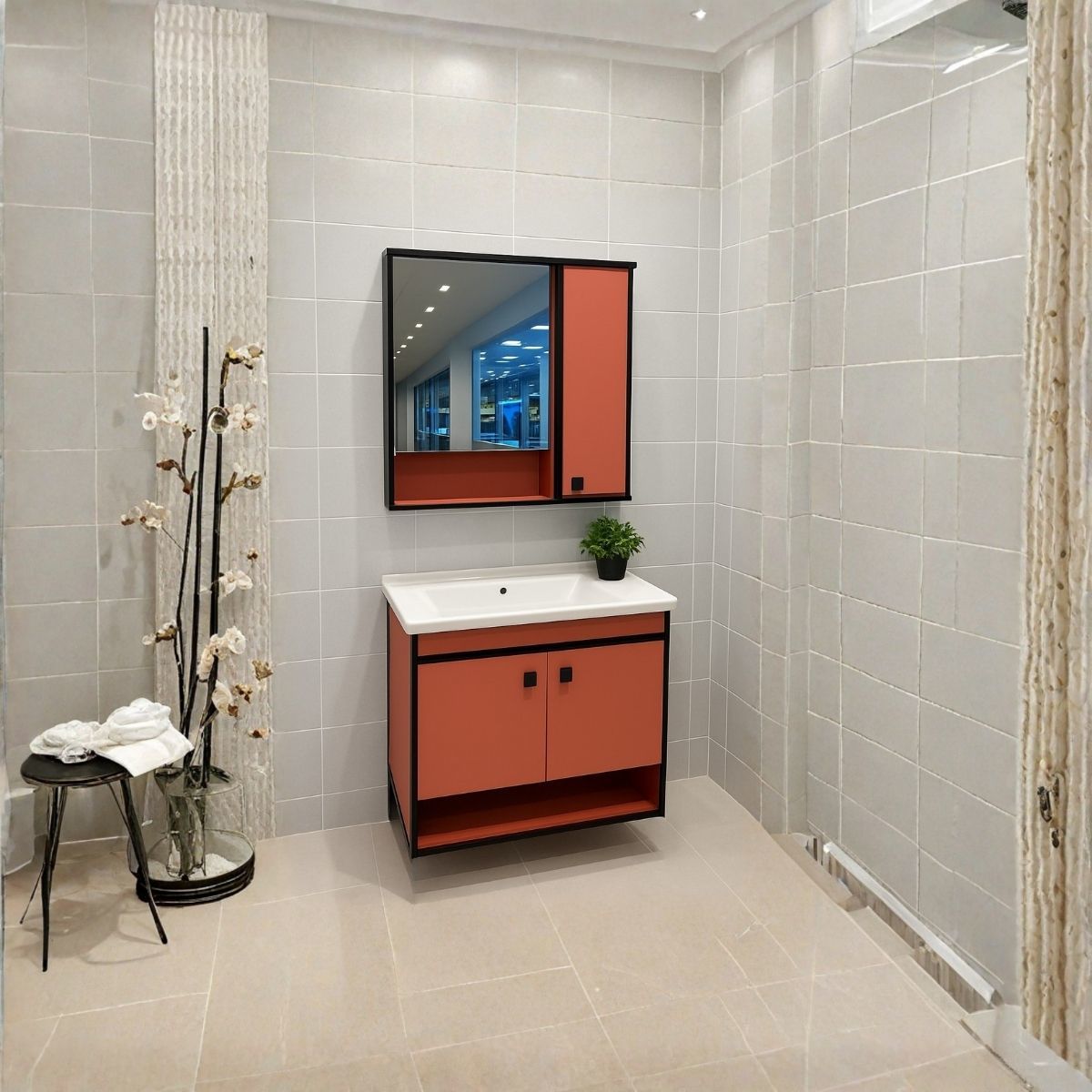 BANYO DOLABI 80 CM TERRACOTA