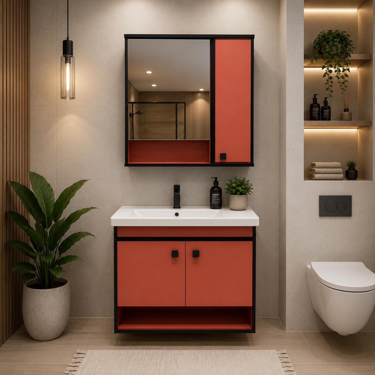 BANYO DOLABI 80 CM TERRACOTA