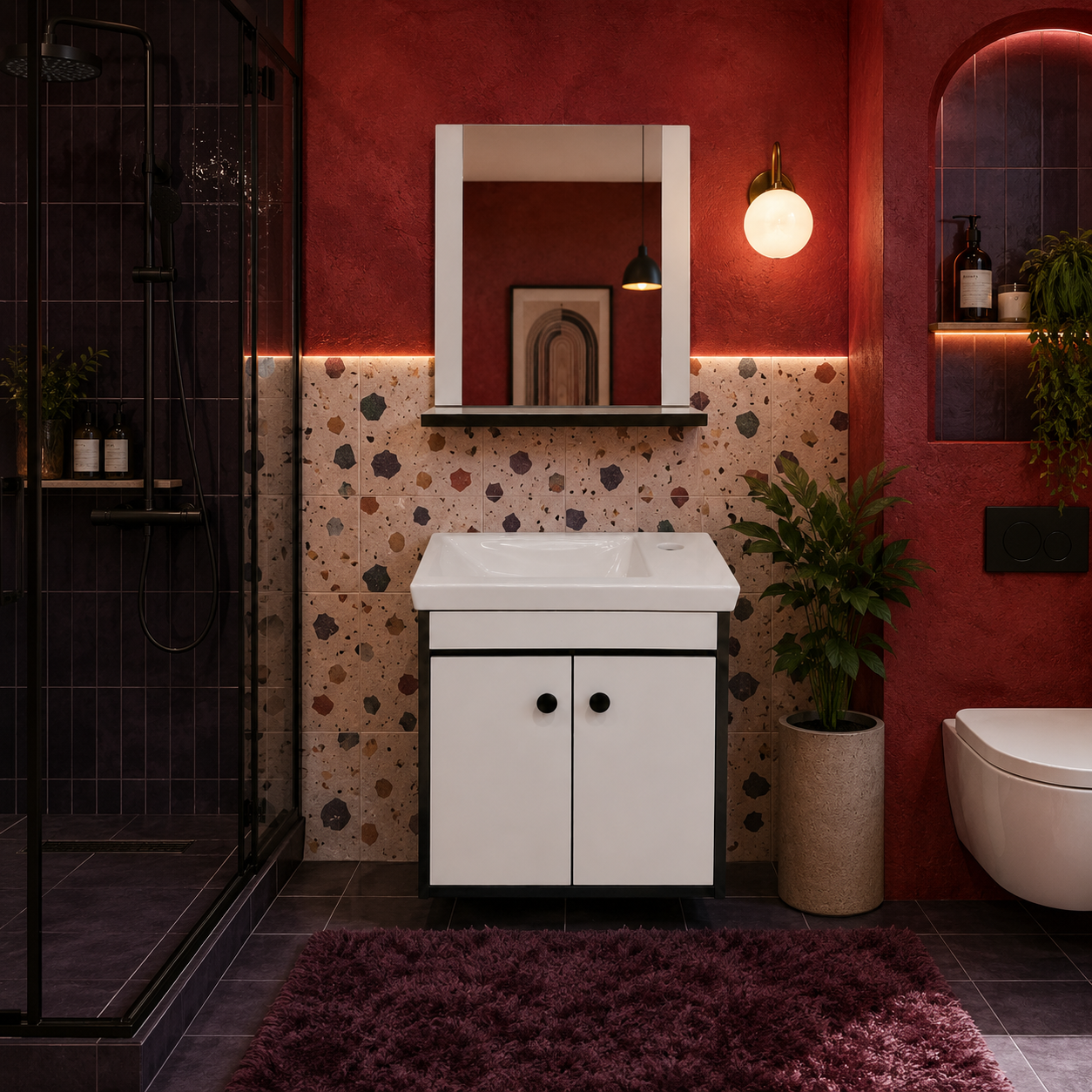 BANYO DOLABI 45 CM BEYAZ ASMA