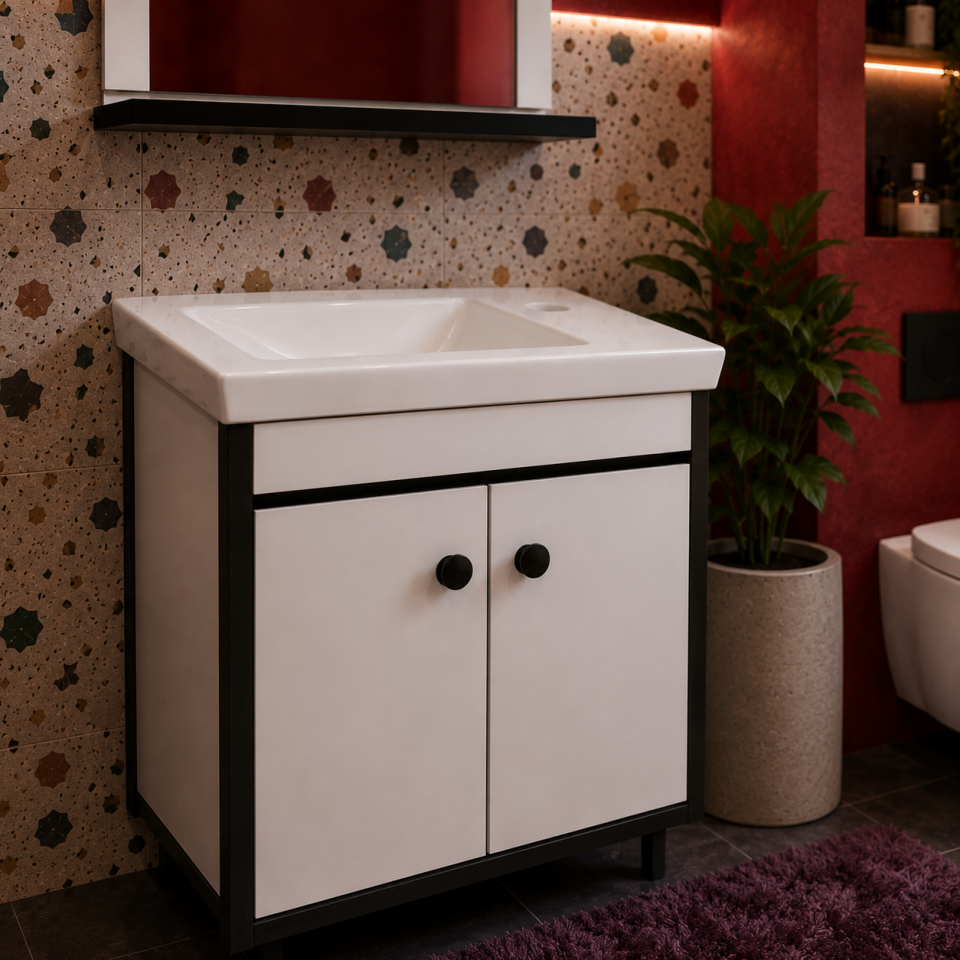 BANYO DOLABI 45 CM BEYAZ ASMA