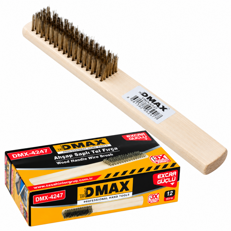 DMAX AHŞAP SAPLI TEL FIRÇA 25 CM DMX4247
