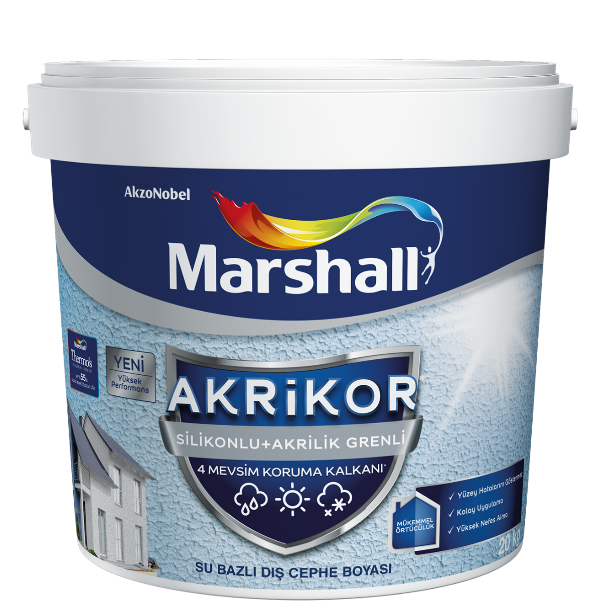 MARSHALL AKRİLİK SİLİKONLU GRENLİ BEYAZ 20 KG