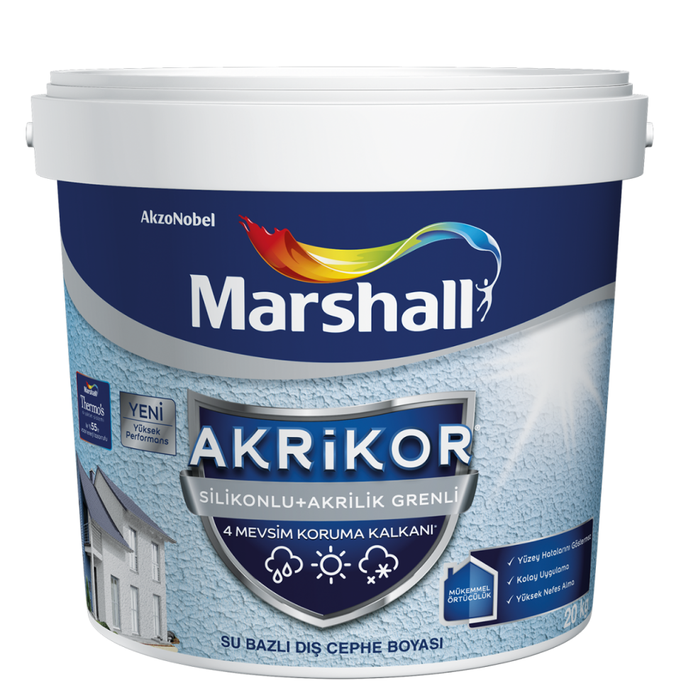 MARSHALL AKRİLİK SİLİKONLU GRENLİ BEYAZ 20 KG