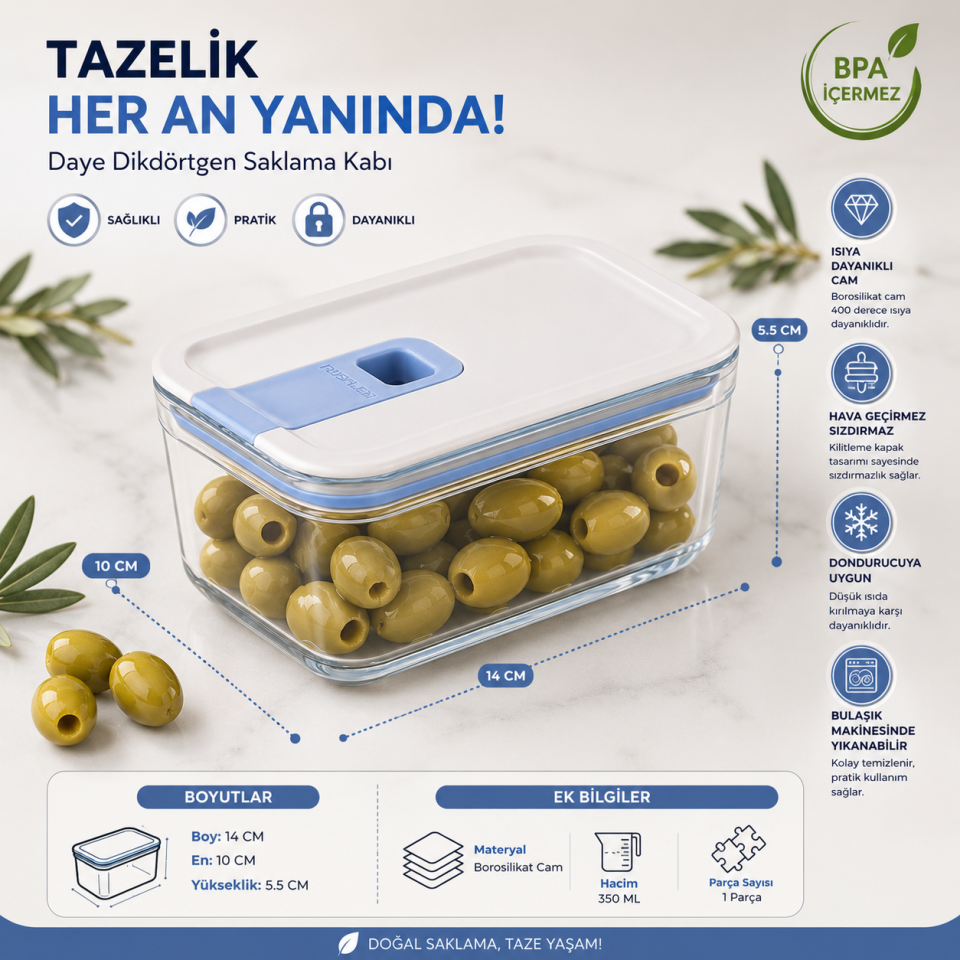 NEOFLAM VAKUMLU CAM SAKLAMA KABI 350ML