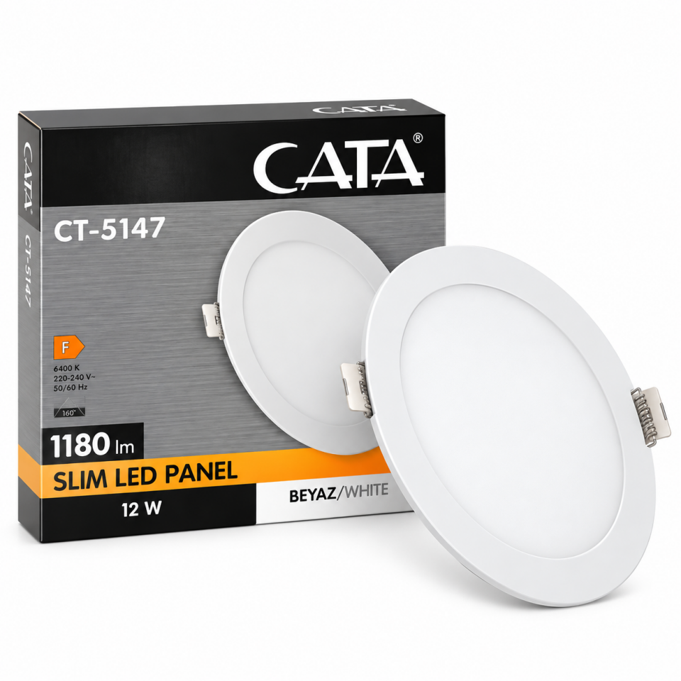 CATA 12 W SLİM PANEL BEYAZ CT-5147B