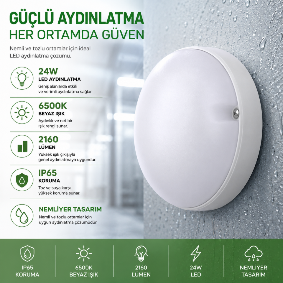 NOAS VEGA ARMATÜR 24 W BEYAZ YL13-0024
