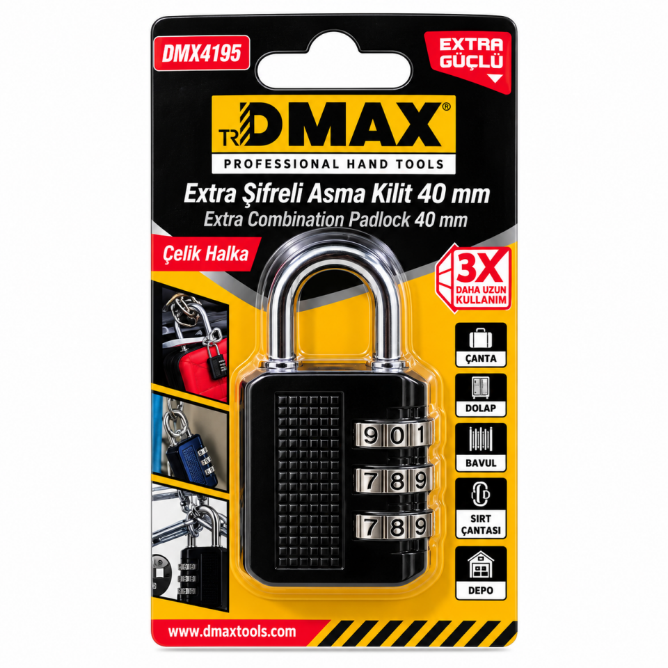 DMAX ASMA KİLİT ŞİFRELİ 30 MM DMX4195