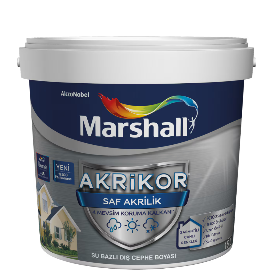 MARSHALL AKRİKOR SAF AKRİLİK BEYAZ 15 L