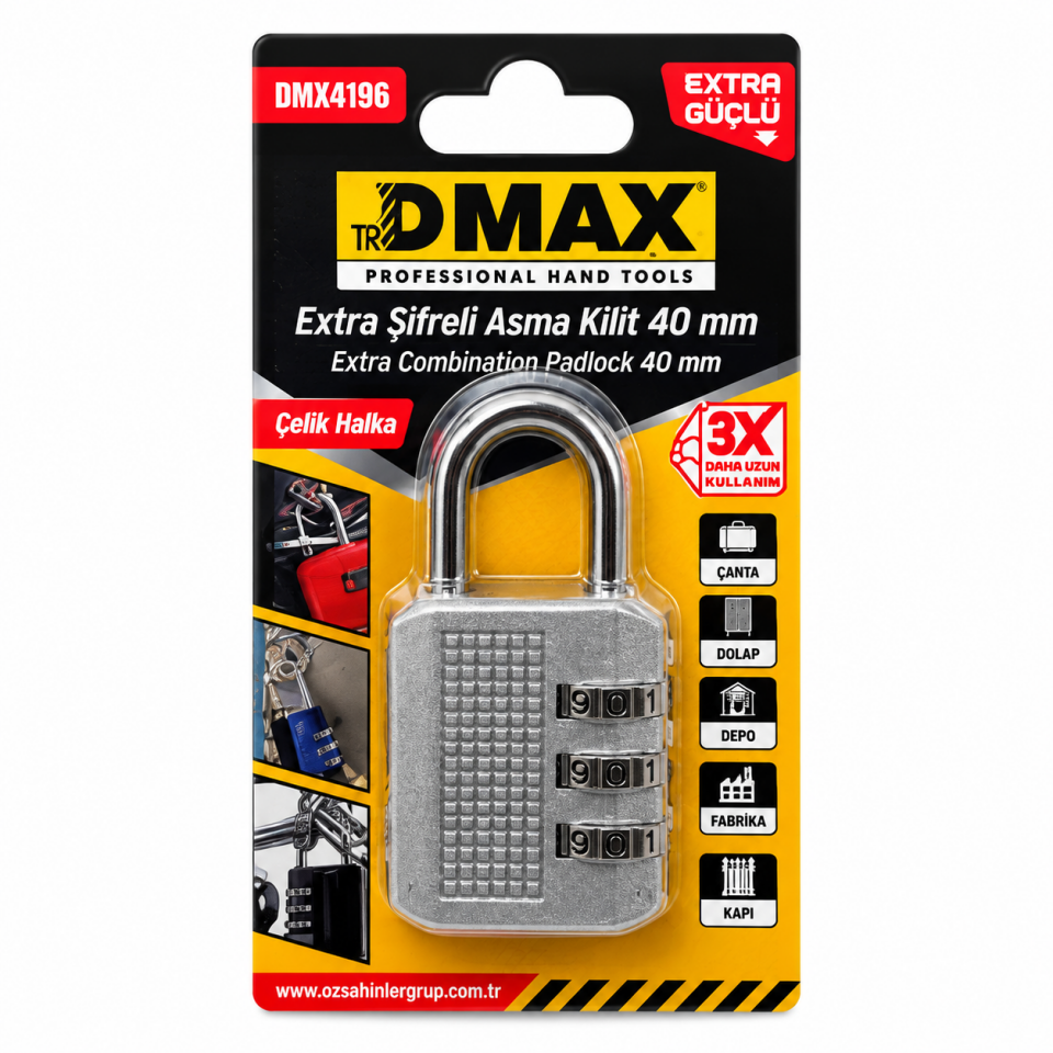 DMAX ASMA KİLİT ŞİFRELİ 40 MM DMX4196