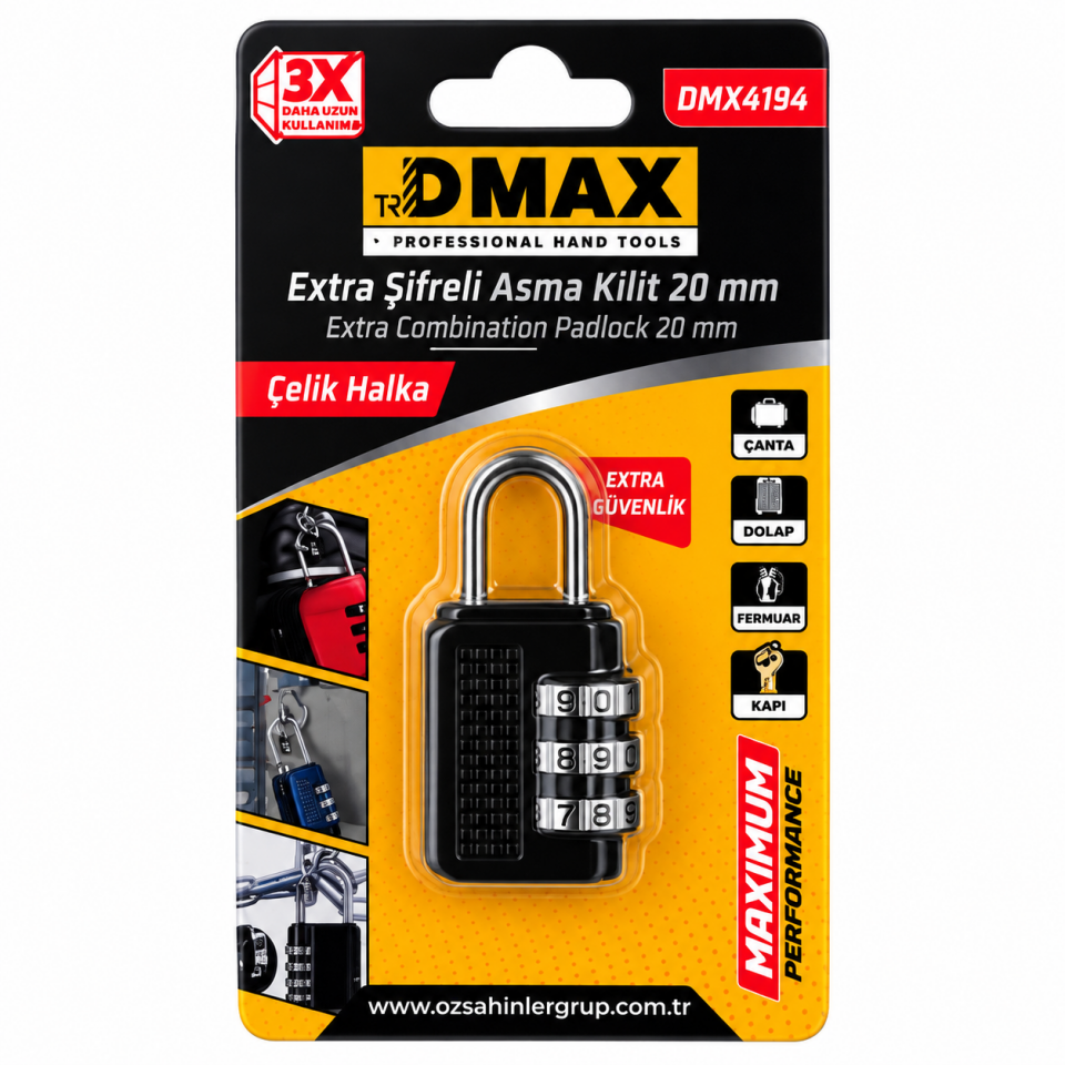 DMAX ASMA KİLİT ŞİFRELİ 50 MM DMX4197