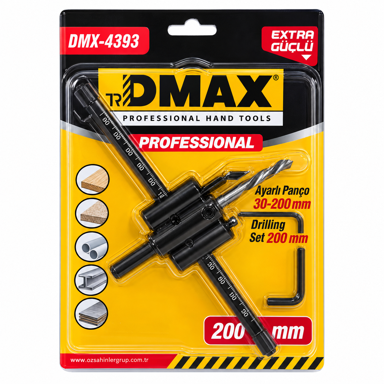 DMAX AYARLI DELME PANÇ SETİ 200 MM DMX4393