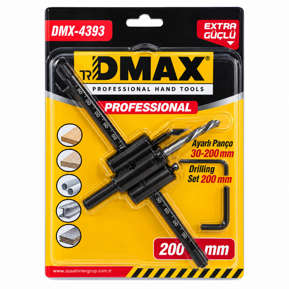 DMAX AYARLI DELME PANÇ SETİ 200 MM DMX4393
