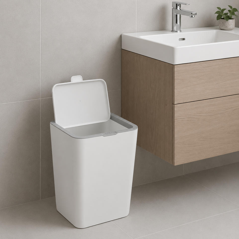PRİMANOVA FLİP ÇÖP KOVASI 6 LT BEYAZ
