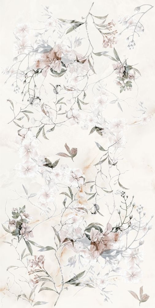 30X60 ANGORA BONE FLORAL RELIEF MOTIF