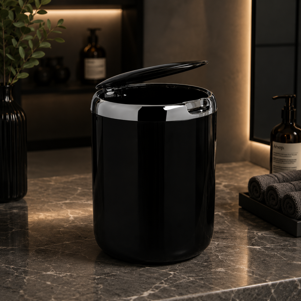 PRİMANOVA PASİFİK 3 LT ÇÖP KOVASI PLASTİK SİYAH M-E29-06-P