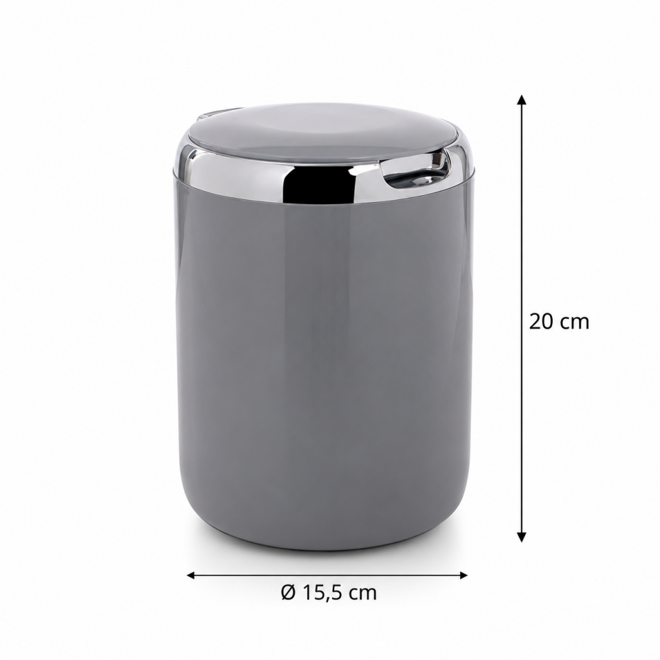 PRİMANOVA PASİFİK 3 LT ÇÖP KOVASI PLASTİK GRİ M-E29-07-P