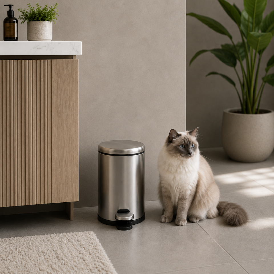 PRİMANOVA CİGO PEDALLI ÇÖP KOVASI 3 LT METAL BEJ M-MK01-09-09