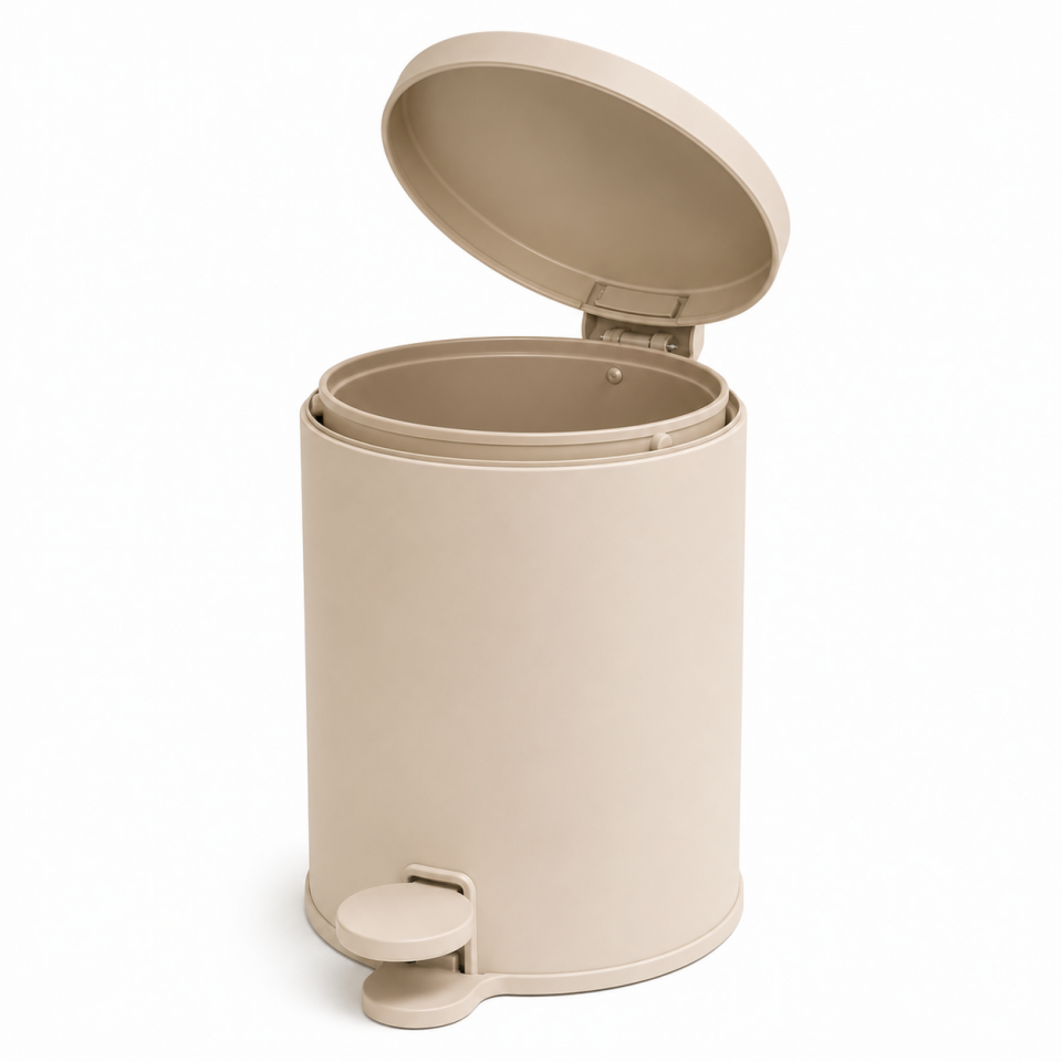 PRİMANOVA CİGO PEDALLI ÇÖP KOVASI 3 LT METAL M.BEJ  M-MK01-09-09M