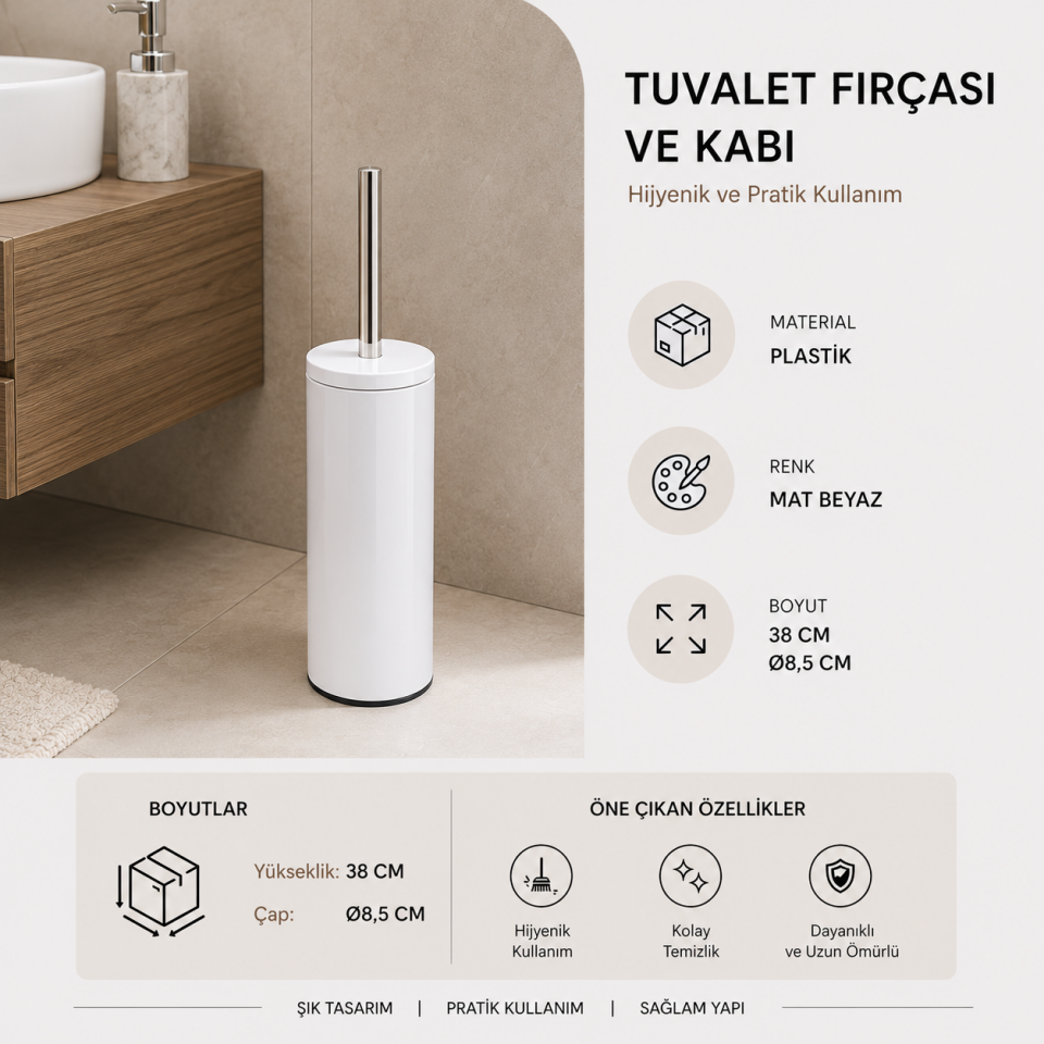 PRİMANOVA CİGO EKO.WC TUVALET FIRÇASI METAL BEYAZ M-E98-01