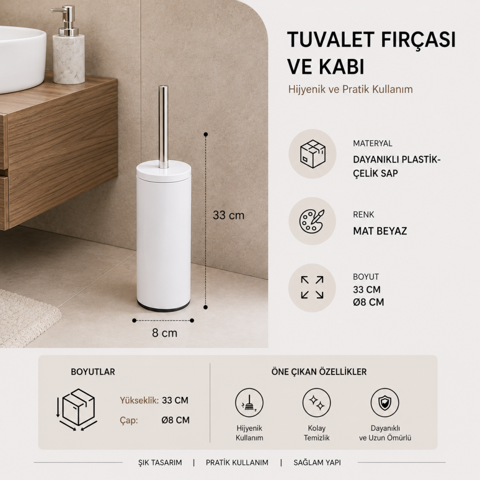PRİMANOVA CİGO EKO.WC TUVALET FIRÇASI METAL BEYAZ M-E98-01