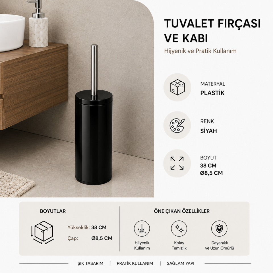 PRİMANOVA CİGO EKO.WC TUVALET FIRÇASI METAL SİYAH M-E98-06