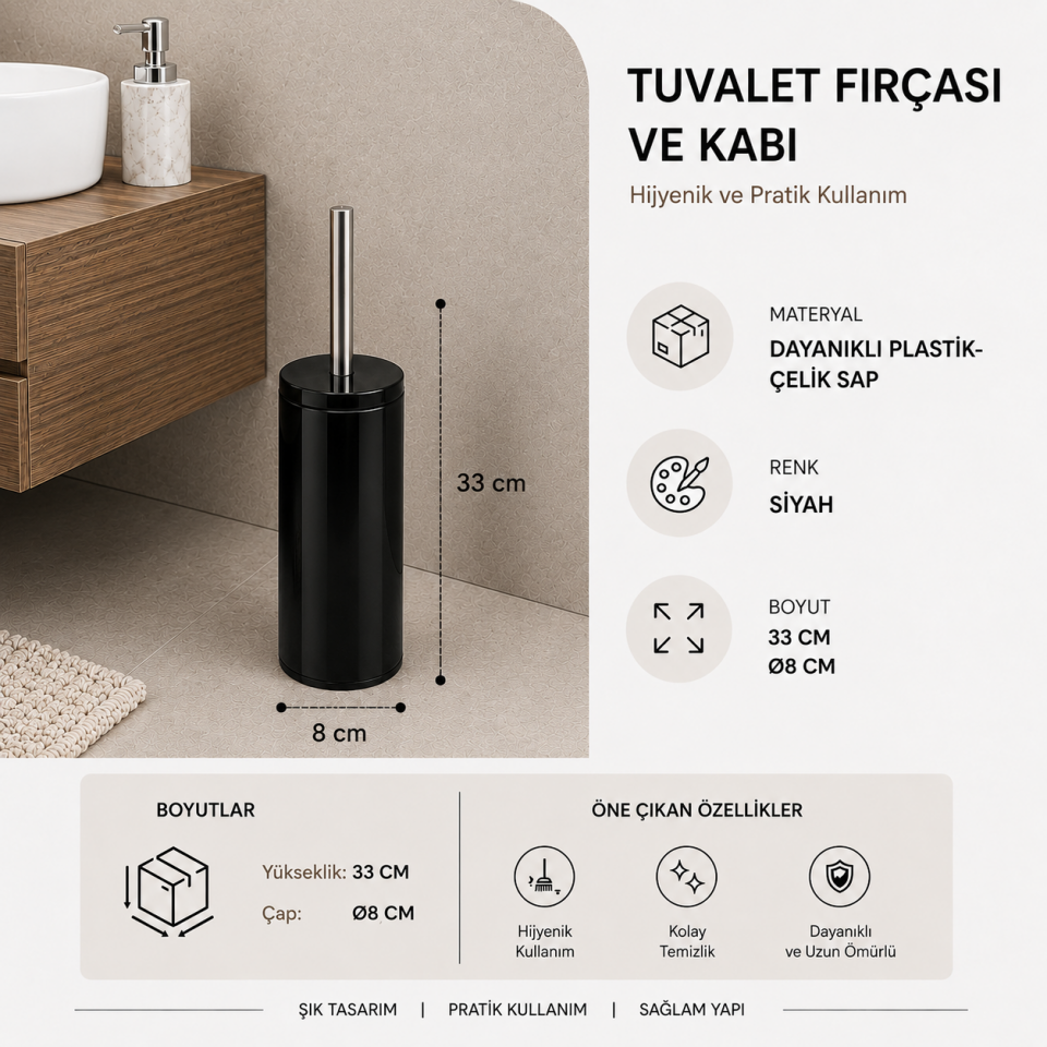 PRİMANOVA CİGO EKO.WC TUVALET FIRÇASI METAL SİYAH M-E98-06