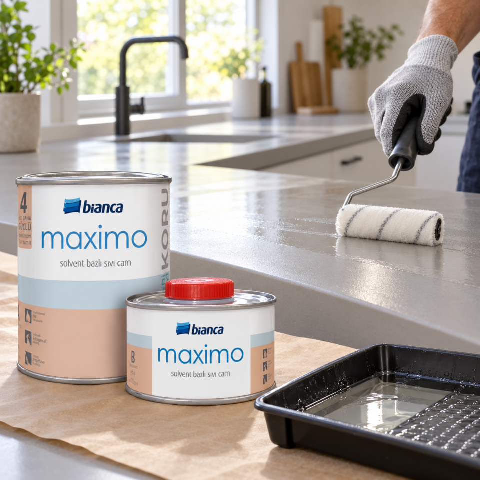 STELLA BİANCA MAXİMO SOLVENT BAZLI SIVI CAM İPEK MAT 0,5 LT
