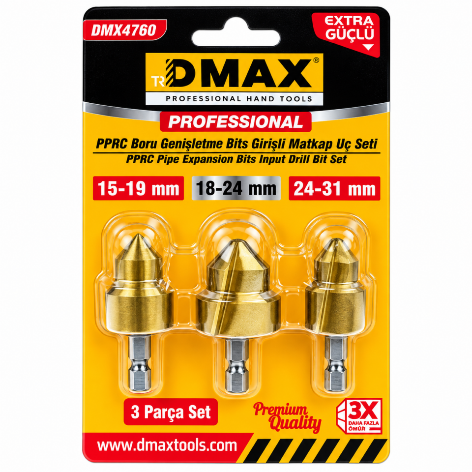 DMAX PPRC BORU GENİŞLETME DELME UCU SETİ DMX4760