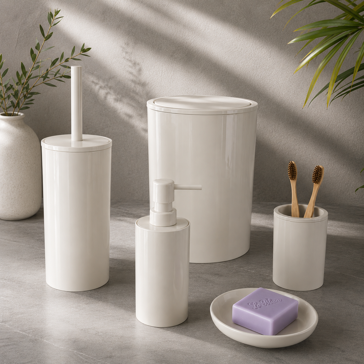 PRİMANOVA FLORES 5 Lİ BANYO SETİ BEYAZ MSAS1701