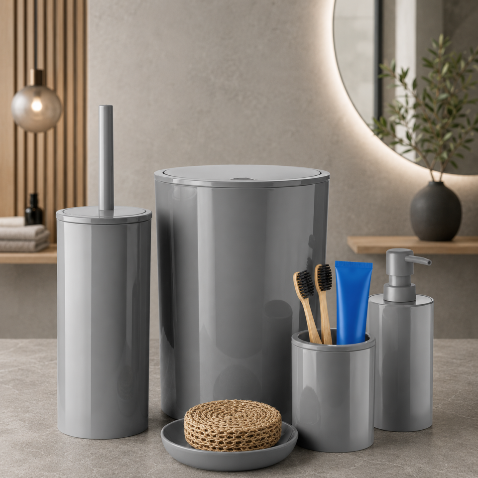 PRİMANOVA FLORES 5 Lİ BANYO SETİ GRİ MSAS1707