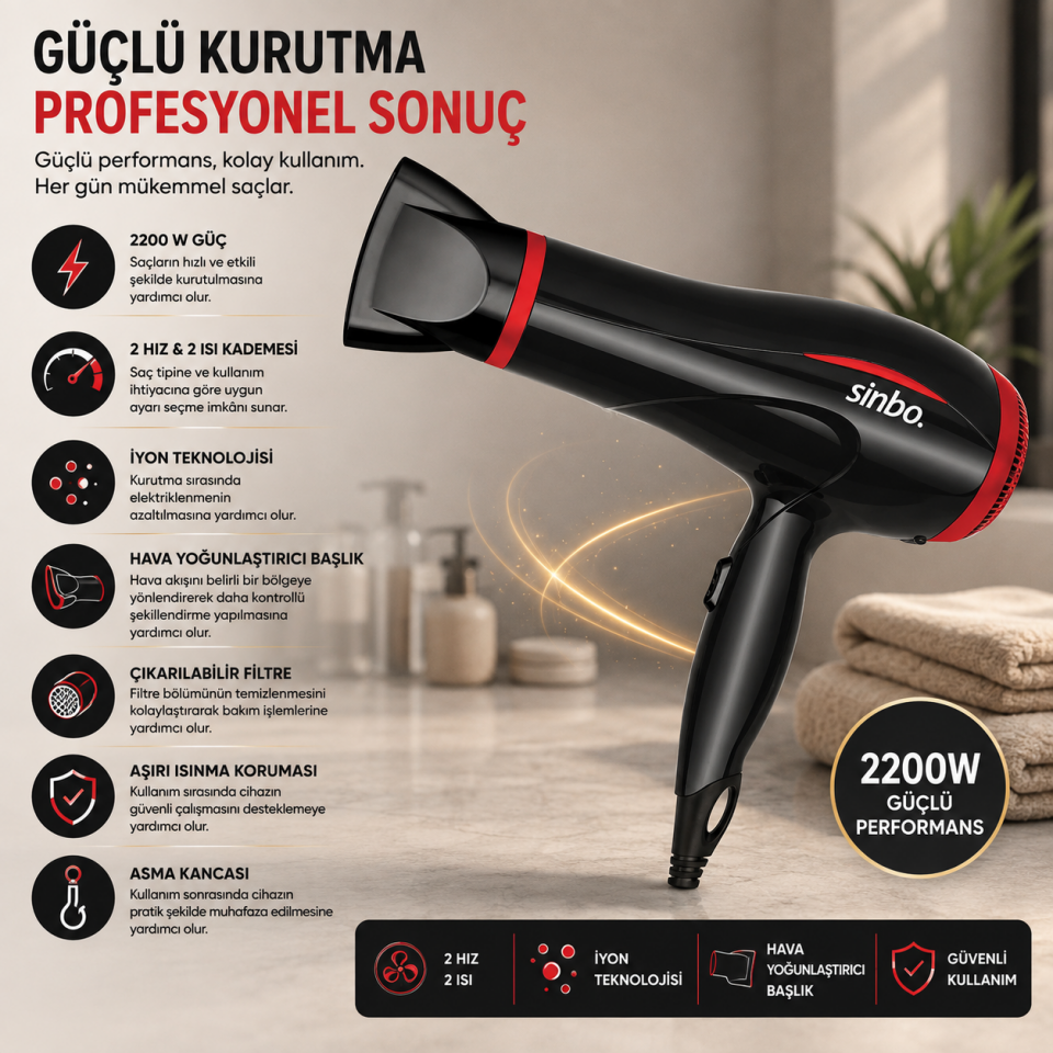 SINBO SAÇ KURUTMA MAKİNESİ 7094
