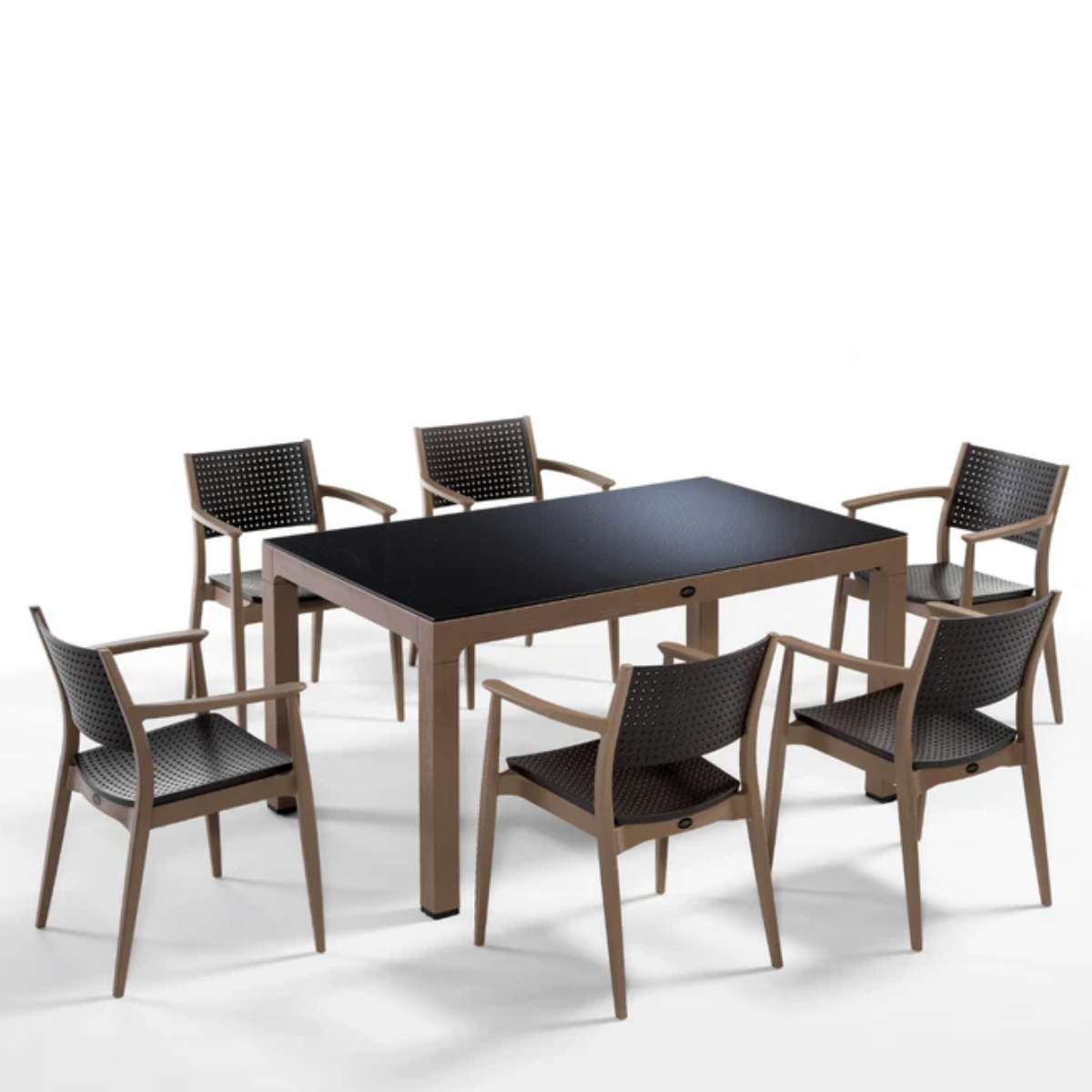 MASA 90X150 SEGİNUS 6 LI TAKIM ÇÖL KAHVE-KAHVERENGİ