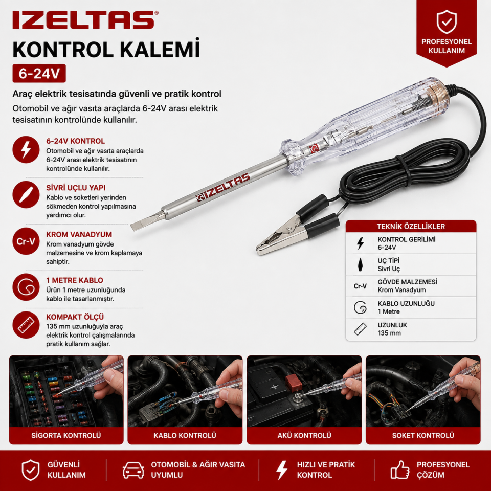 İZELTAŞ OTO KONTROL KALEMİ 135 MM